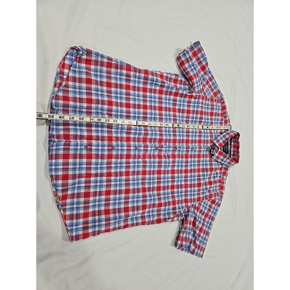 Charles Tyrwhitt Weekend Mens Shirt Short Sleeve Red White Blue Large